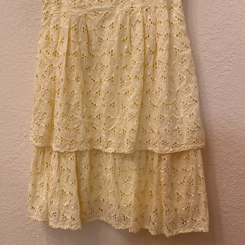 🌻Yellow eyelet lace sundress strapless or +straps - Picture 5 of 16